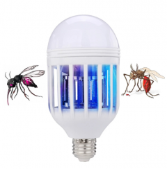 Electric insect trap with LED light in the form of a light bulb