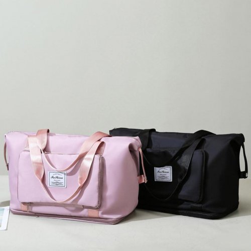 Skladacia cestovná taška s veľkým úložným priestorom - svetlo ružová