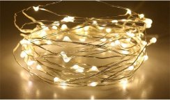 Vnitřní vánoční mikro řetěz 10 m 100 LED USB - teplá bílá