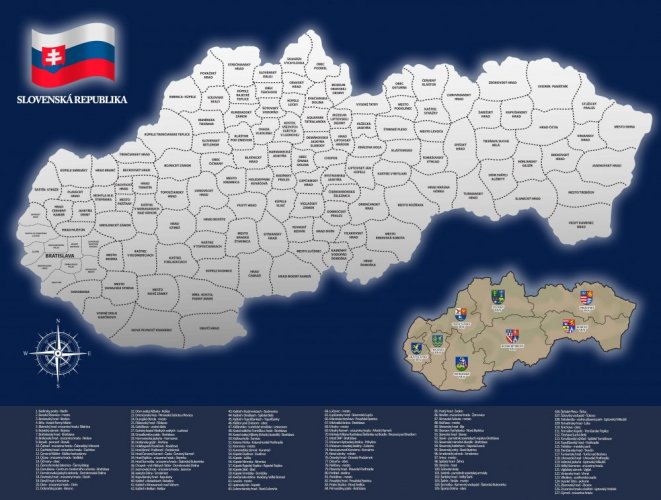 Mapa zdrapka Republika Słowacka