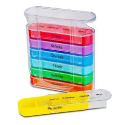 Plastikowy dozownik na leki 7 dni kolorowe pudełka