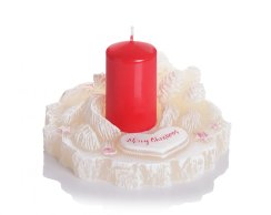 Bartek Svíčka 140x70 Christmas Holder Ecruw & Red