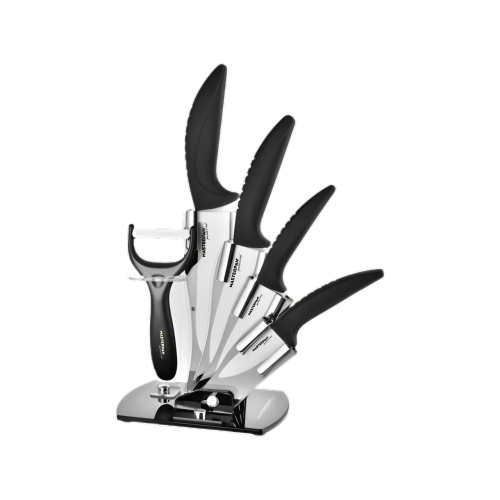 Set of ceramic kitchen knives with white ceramic blade - 6 pcs