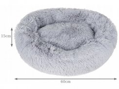Furry dog bed 60cm - grey