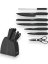 Set of kitchen knives with marble pattern and stand - 8 pcs