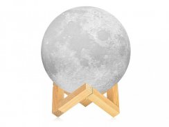 Moon lamp with wooden stand