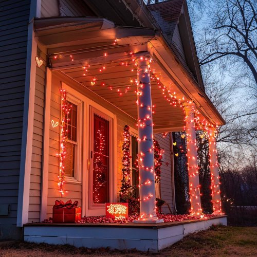 Vnitřní vánoční řetěz 25 m 250 LED - červená