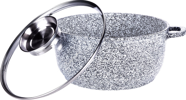 Aluminiowy garnek z nieprzywierającą marmurową powierzchnią - 6,5l