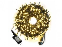 Venkovní vánoční řetěz 100 m 1000 LED s časovačem - teplá bílá