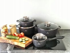 Set of marble pots and pans - 17pcs