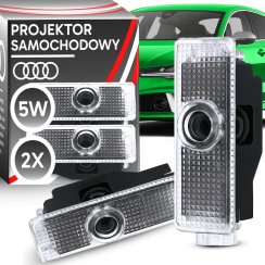 LED logo projektor pro Audi A3 A4 A5 A6 A7 A8 Q3 Q5 Q7 R8 TT, HD, 20+ motivů – MR151