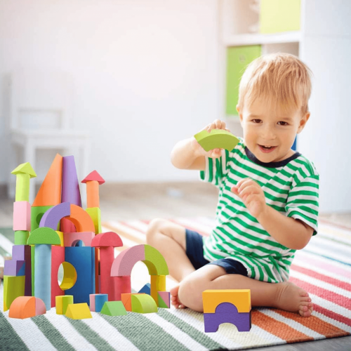 Sada penových blokov pre deti 50 kusov farebných puzzle