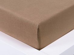 Jersey sheet Exclusive double bed - brown 180x200 cm