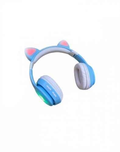 Bezdrôtové slúchadlá s mačacími ušami - B39M, modré