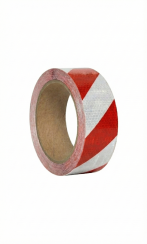 Odblaskowa taśma samoprzylepna do samochodu – czerwono-biała, 5 cm × 5 m