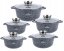 Set of marble pots - 5pcs