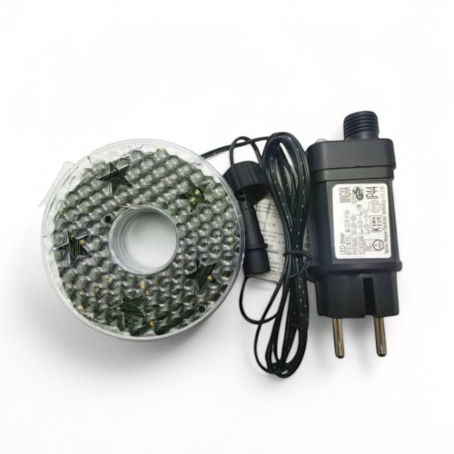 Venkovní vánoční mikro řetěz 50 m 500 LED zelený kabel - studená bílá