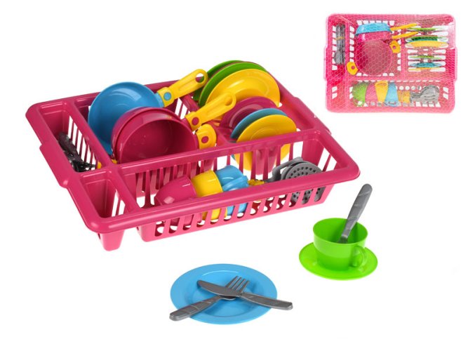 Kitchenware set with mesh drainer