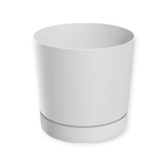 Doniczka TUBO P z podstawką 17,8cm biała