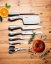 Stainless steel kitchen knife set with stand - 8 pcs