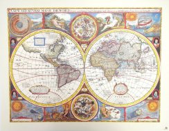 Retro mapa sveta od Johna Speeda, 1651