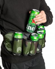 Pivní pásek vojenská kamufláž - 6 kapes
