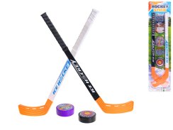 Kije hokejowe 57 cm + 2 krążki na karcie