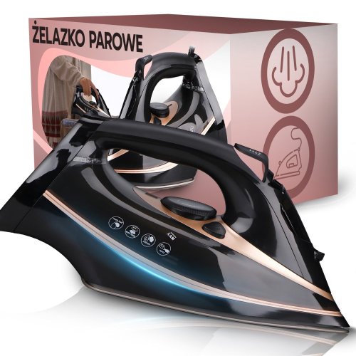 Żelazko parowe 8w1 duża moc 2600 W powłoka ceramiczna Anti-Drip Anti-Calc