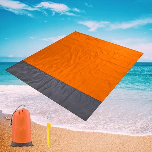 Mata plażowa Magic 210x200cm - pomarańczowa