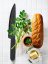 Set of kitchen knives with marble pattern and stand - 8 pcs