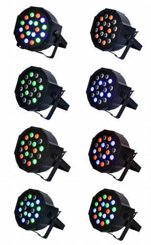 LED disco DJ svetlo FLAT PAR LIGHT - 18 RGB LED diód