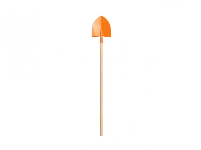 Dětský rýč/lopatka srdcovka s násadou - oranžová