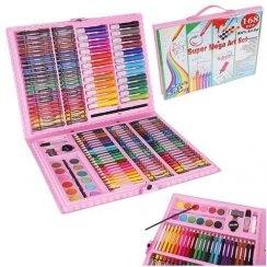 Painting set in a suitcase - 168 pcs pink