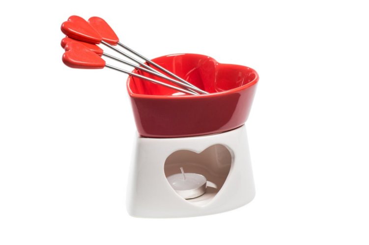 Čokoládové fondue ve tvaru srdce - ČERVENÉ