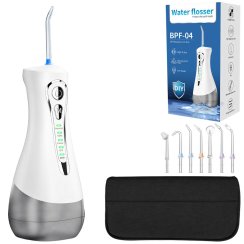 Bezdrátový zubní irigátor dentální 4 režimy 7 nástavců 300 ml pouzdro