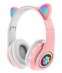 Wireless headphones with cat ears - K6133, pink