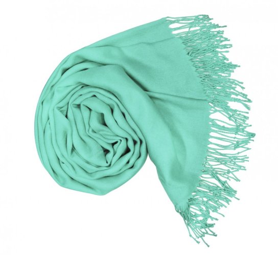 Dámská mentolová pashmina P118 / Dámská mentolově zelená šála