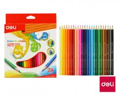 DELI triangular crayons - 24 colors