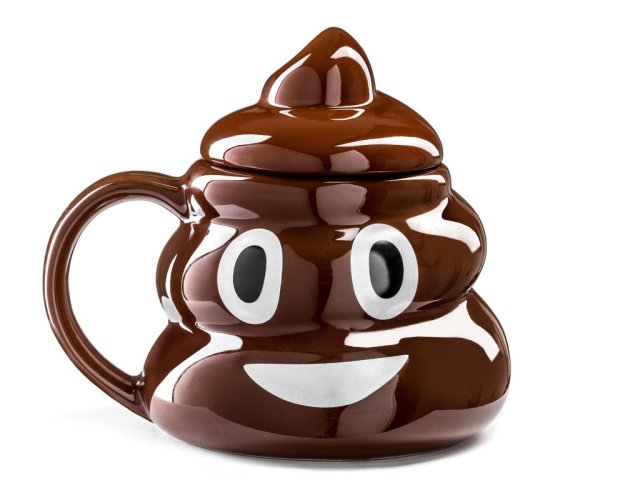 Funny mug with emoji shopping