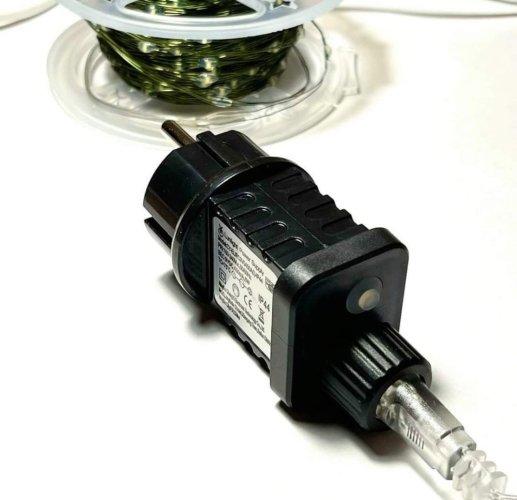 Venkovní vánoční mikro řetěz 50 m 500 LED zelený kabel - teplá bílá