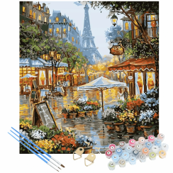 Maľba podľa čísel 30x40cm - Parížska ulica