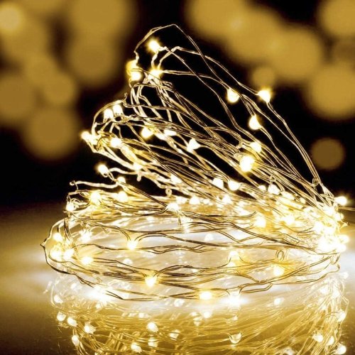 Vnitřní vánoční mikro řetěz 10 m 100 LED USB - teplá bílá