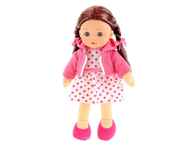 Lalka Sofinka brązowa dziewczynka 31 cm mrugające miękkie ciało na baterie czeski mówiący w pudełku