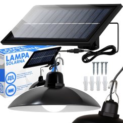 Wisząca solarna lampa LED – ogrodowy żyrandol do użytku zewnętrznego, wodoodporny, 12 W