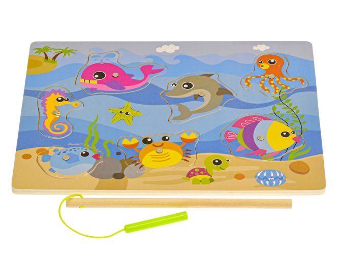 Big Tree gra ryby drewniana magnetyczna 30x22cm 24m+