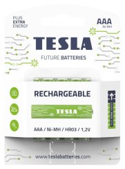 TESLA BATTERIES AAA GREEN+ RECHARGEABLE ( HR03 / BLISTER FOIL 4 PCS)