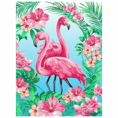 Painting by numbers 40x50 cm - Flamingos