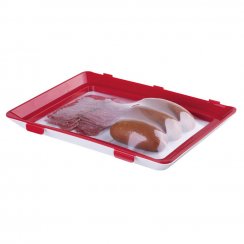 Food tray with elastic lid