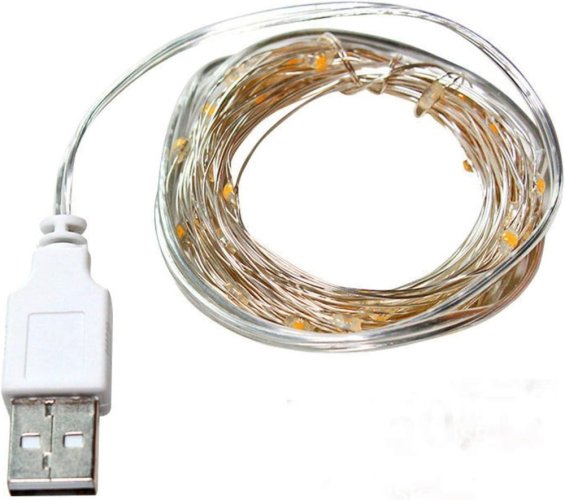 Vnitřní vánoční mikro řetěz 10 m 100 LED USB - teplá bílá