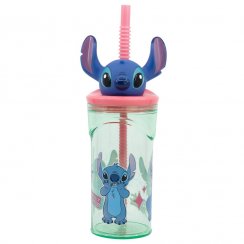 Cup with 3D figurine360 ml with flower motif - Stitch